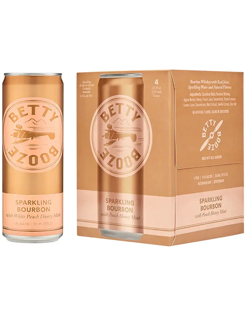 Betty Booze Sparkling Bourbon with Peach Honey Mint 4Pk