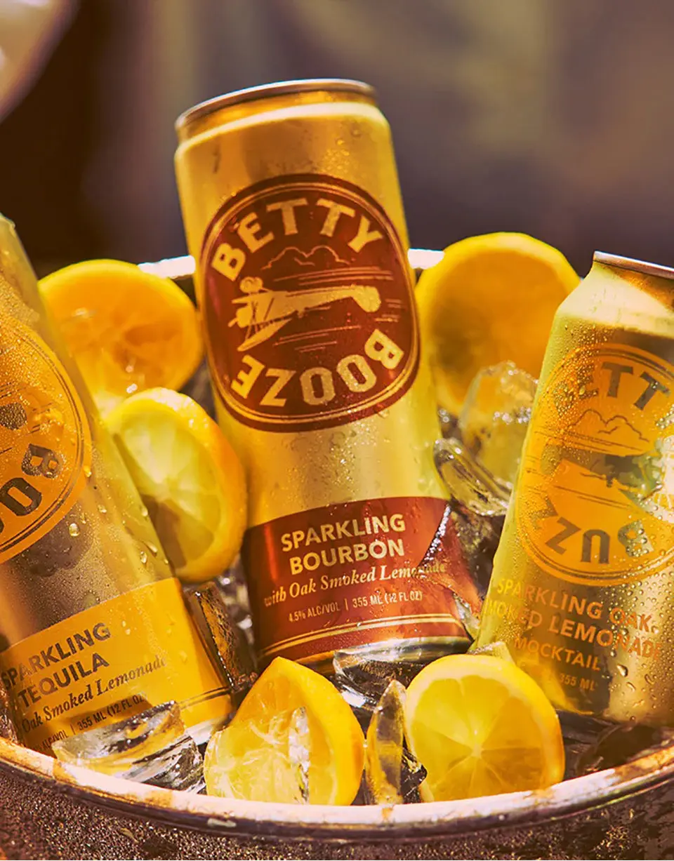 Betty Booze Sparkling Bourbon with Peach Honey Mint 4Pk - Image 3