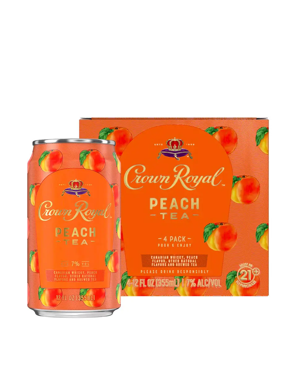 Crown Royal Peach Tea Canadian Whisky Cocktail 4-Pack