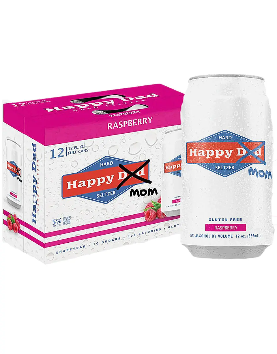 Happy Dad - Mom Hard Seltzer Raspberry 12-Pack