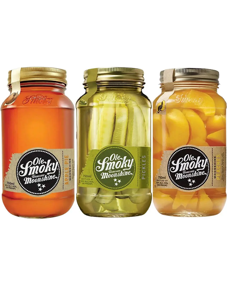 Ole Smoky Apple Pie + Pickles + Peaches Moonshine Combo